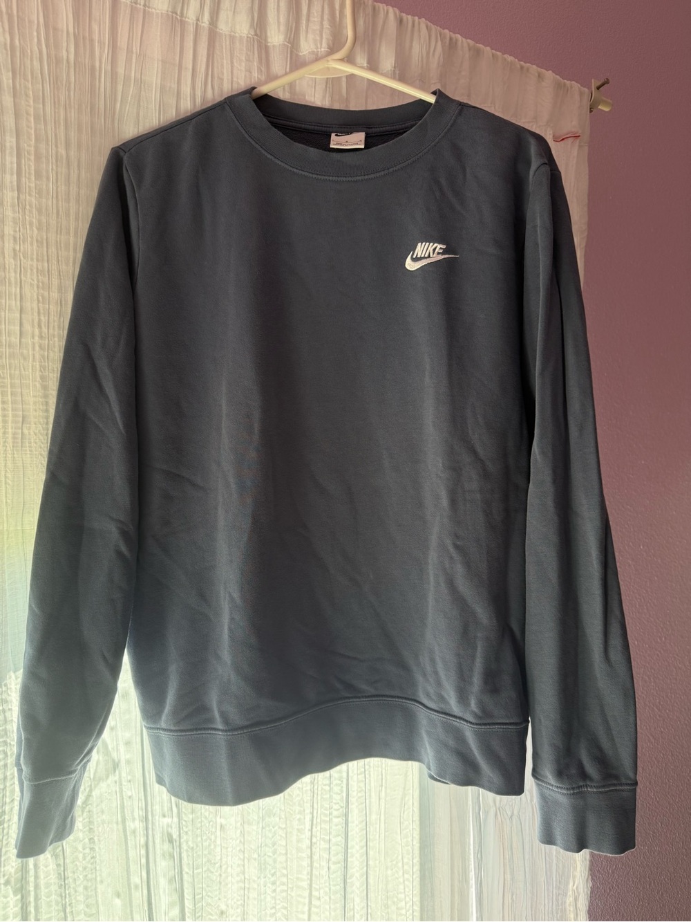 Nike Men’s Crewneck Sweatshirt - Slate Blue with White Logo